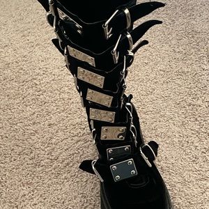 Dollskill black velvet Demonia boots